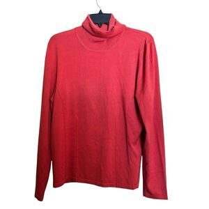 Doncaster Sweater Womens XL Orange Silk Blend Turtleneck Pullover Stretch
